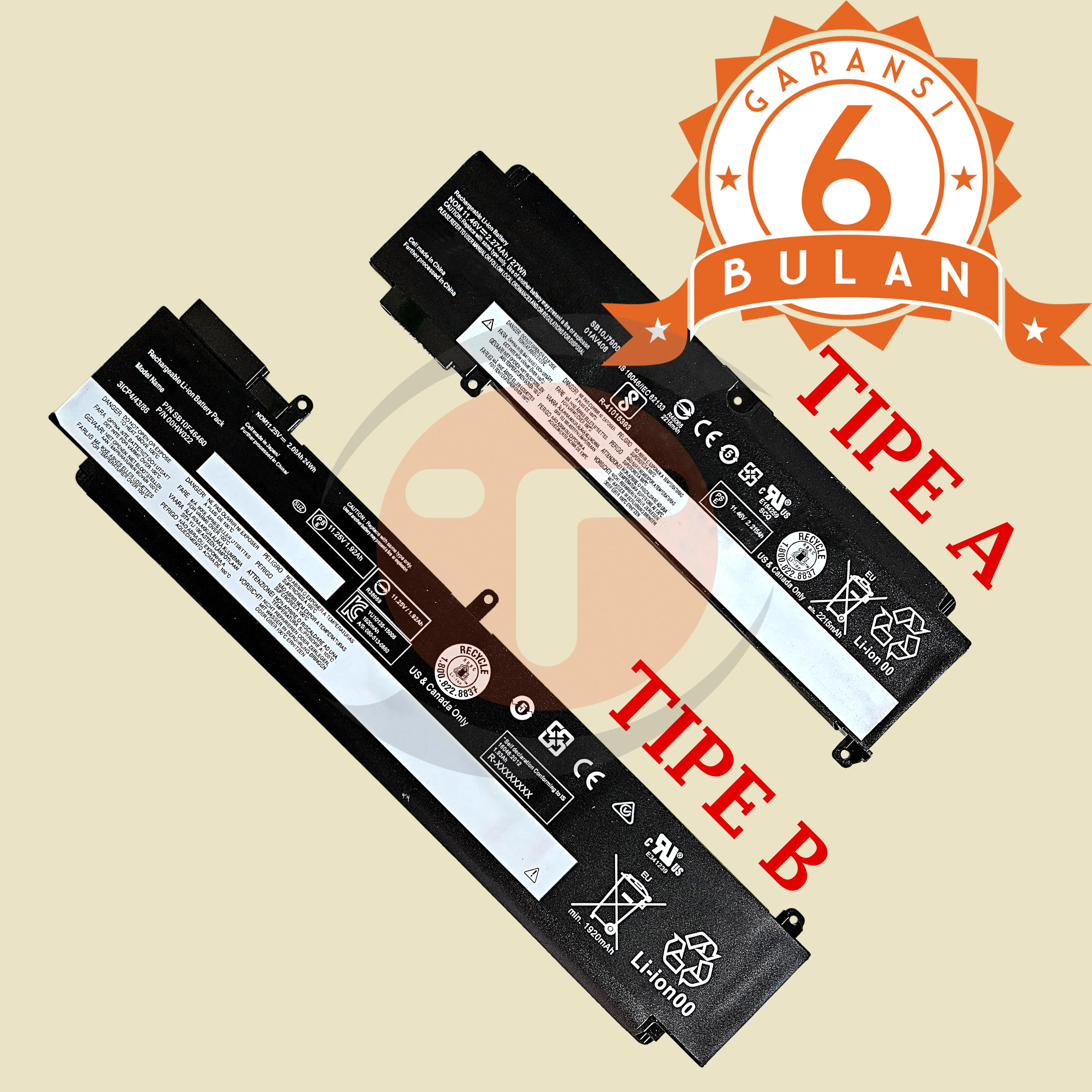 Baterai Kompatibel Untuk Lenovo Thinkpad T460s T470s 00HW038 00HW022 00HW023 00HW024 00HW025 01AV405 01AV406 01AV407 01AV408 01AV462 SB10J79002 SB10J79003 SB10J79004 SB10F46462 SB10F46463 SB10K97605 L16M3P73