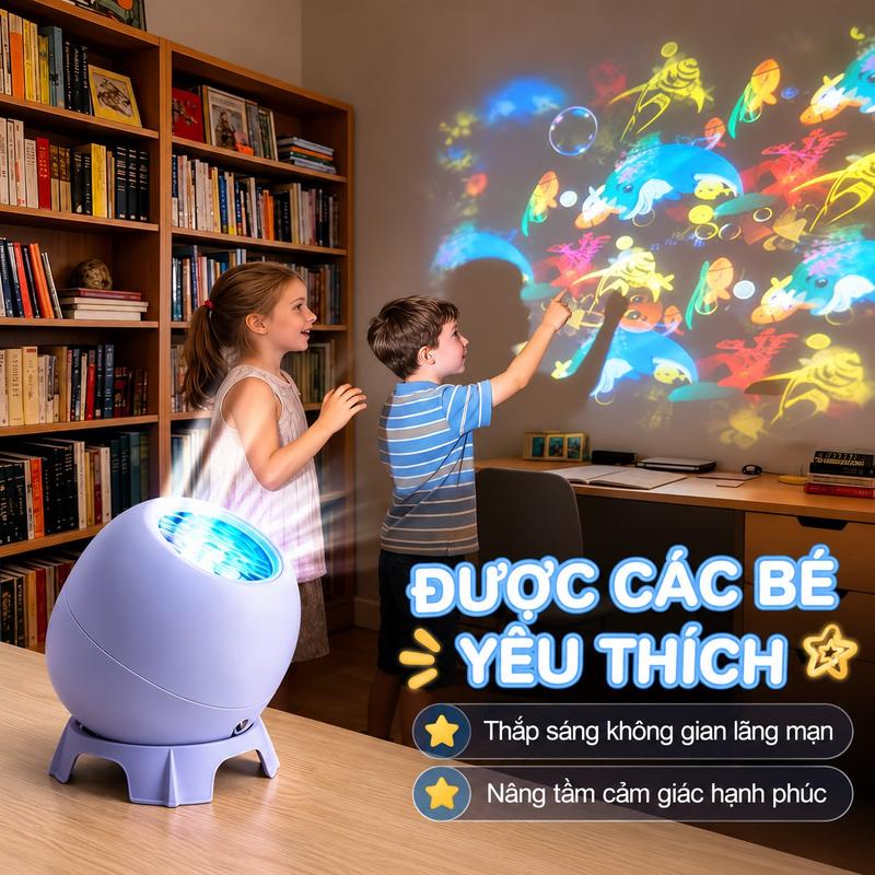 Đèn Chiếu LED 360° Đại Dương Máy Chiếu Phòng Ngủ Cho Bé Và Gia Đình
