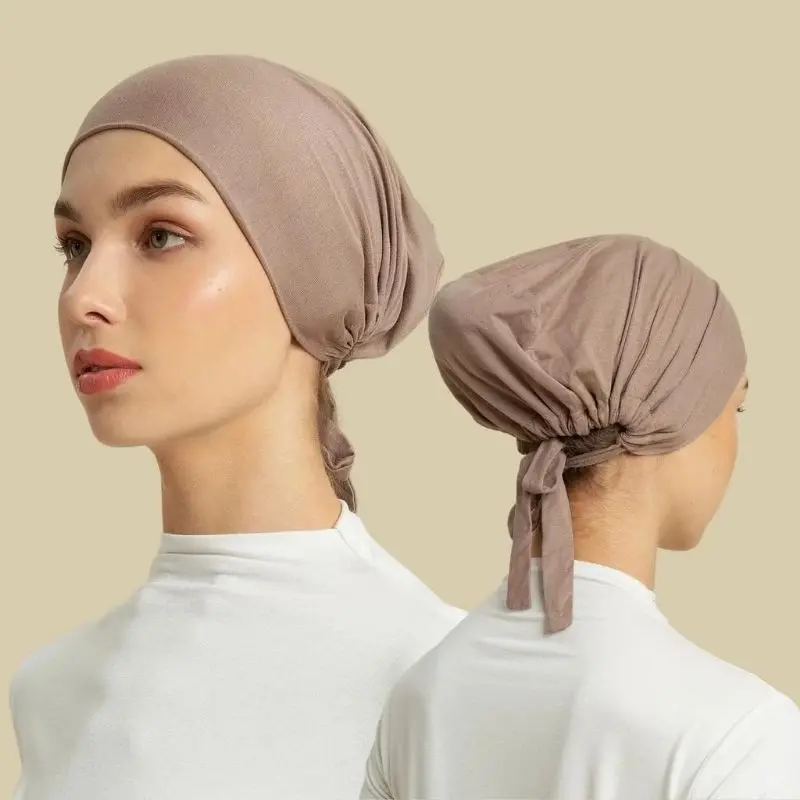 Inner Ciput Kaos Tali Arab Turki Dalaman Hijab - Kerudung Instan Hitam segi  empat