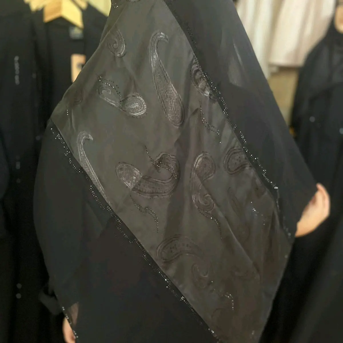 Sela scarf pashmina dubai bahan chiffon arabi mix siffon texture corak cashmere