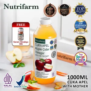 NUTRIFARM CUKA APEL WITH MOTHER 1000ML / FREE GARAM HIMALAYA 30GR