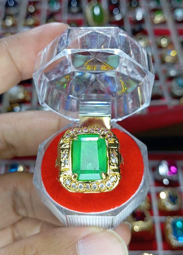 CINCIN BATU ZAMRUD COLOMBIA CHATAM TOP QUALITY IKAT PERAK GOLD MEWAH DAN ELEGANT