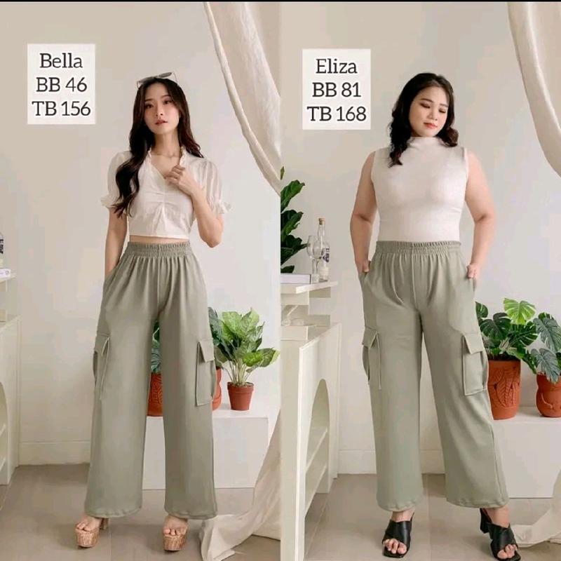 Jooly Up Cargo Sweatpant Korean Style Celana fleece Kargo Kantong Banyak Wanita Ukuran Jumbo 6