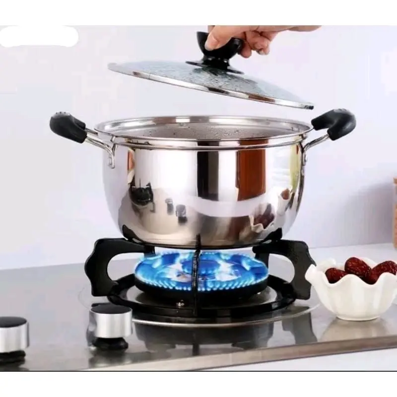 TEXANIA Panci Kuah / Sup Stainless Steel 20 dan 22 cm Dengan Tutup Kaca dan Kuping Anti Panas 1