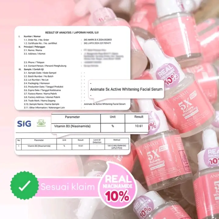 Serum animate whitening facial 5X Vitamin Pencerah Perawatan kulit Muka Mencerahkan Wajah dalam 2 minggu 6