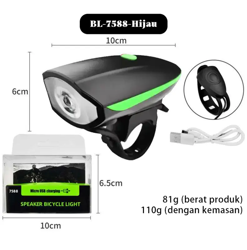 TaffLED Lampu Sepeda LED Cree XPG dengan Klakson - 7588 - Multi Color Outdoor lampu buat sepeda pancal 5
