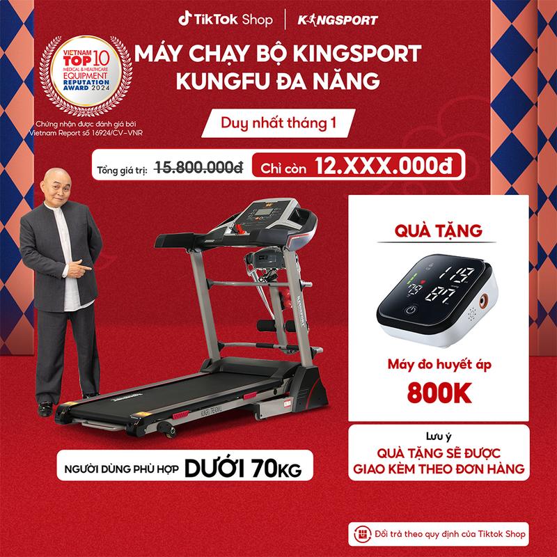   Miễn phí lắp đặt  Máy chạy bộ KINGSPORT Kungfu đa năng động cơ Kingtech hiệu suất 2.5 HP khung sườn Kingtech Titan 2.0 