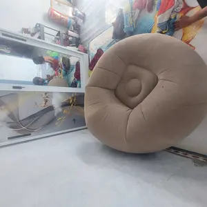 Bean Bag Dewasa Single Sofa Minimalis 110x110x85cm Coklat Tahan Air Pompa Gratis Kuat & Tahan Lama Desain Elegan