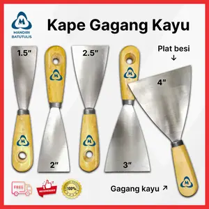 Kape Gagang Kayu 1.5" / 2" / 2.5" / 3" / 4" Inch / Scrap Sekrap Scraper Tembok Gagang - Alat Dempul - Alat Kape Cat