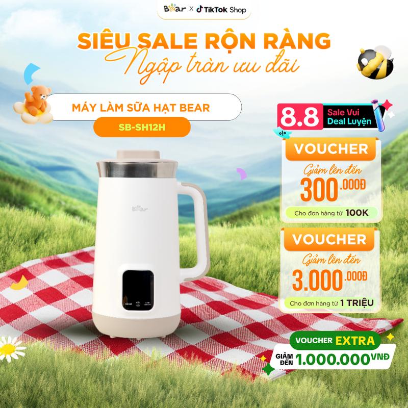 [Ưu Đãi Sốc] Máy Là̀m Sữa Hạt BEAR Máy Nấu Sữa Hạt Máy Xay Sữa Hạt Đa Năng Làm Sữa Đậu Nành Nguyên Chất Chống Ồn SB-SH12H