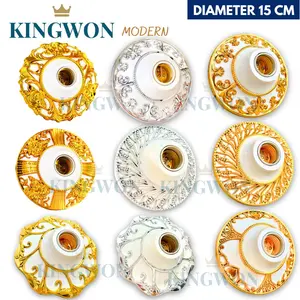 Fitting Lampu Plafon Hias Modern E27 Diameter 15 cm Terminal Kuningan Besar Drat Volt 3A-250V Free Skrup
