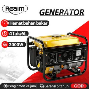 REAIM Genset Bensin Generator Bensin Mesin Genset Genset Portable 4 Tak 2000W 6L Hemat Bahan Bakar
