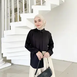 Kemeja Rayon Premium Twill Blouse Cantik Elegan Atasan Wanita Casual Kemeja Kerja Wanita Hijab Blouse Model Terbaru