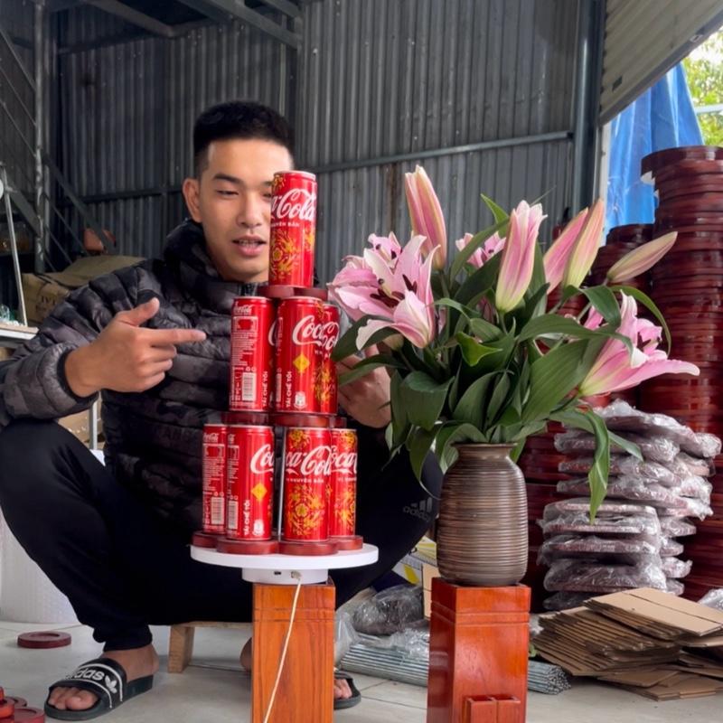 Tháp hoa tháp nước gỗ 3 tầng bày nước ngọt bày gia tiên đẹp mắt sang trọng