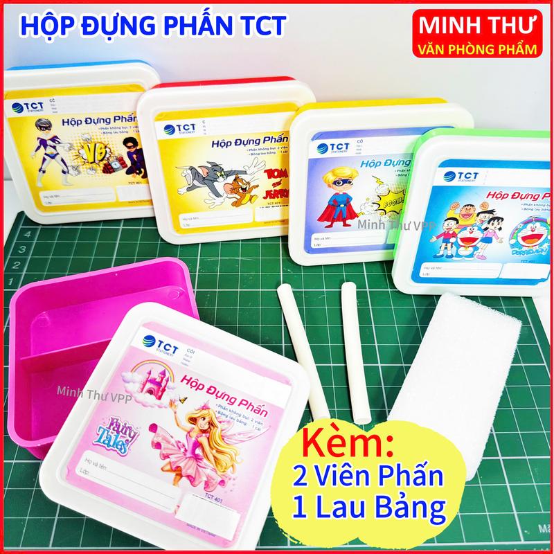  Hộp Đựng Phấn TCT401 Tặng Kèm 1 Lau Bảng Và 2 Viên Phấn Hộp Đựng Phấn Viết Bảng Tiện Lợi Cho Học Sinh 