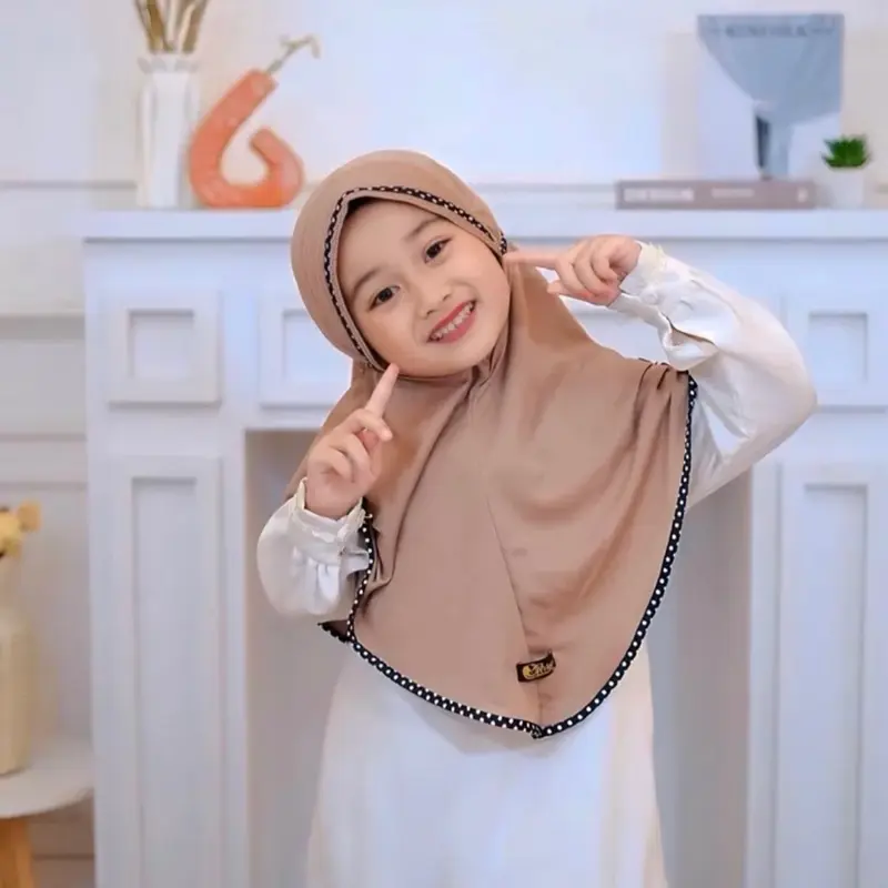 3 4 5 sampai 6 Tahun AIRA POLKA Tk kerudung anak perempuan terbaru 1