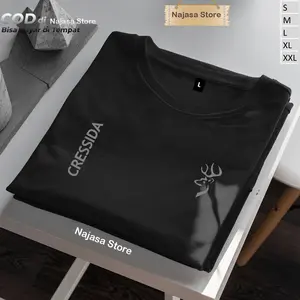 Cod Kaos Oblong Distro Premium Motif Cresid4 Text Silver T-shirt Lengan Pendek Bahan Cotton Combed 30s Kaos Pria/Wanita Nyaman Dan Keren Di Toko Najasa Store