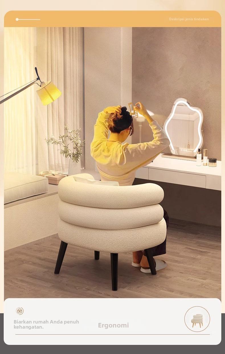 Mokiki Kursi Ruang Ganti Rias Sofa Kafe Restoran Bantalan Empuk Desain Sederhana Nyaman Dekorasi Rumah Serbaguna