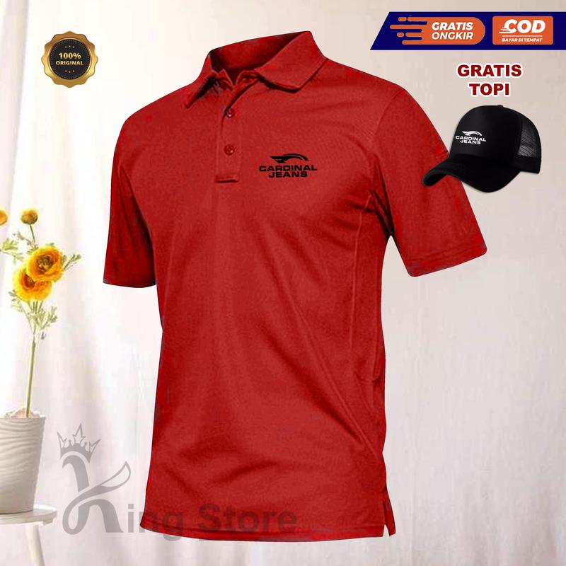 GRATIS TOPI..!!! Kaos Polo Distro Lengan Pendek Cardin Jean Kiri Hitam | Tshirt Baju Kerah Pria Wanita Unisex | Baju Polo Distro Keren Pria & Wanita 4