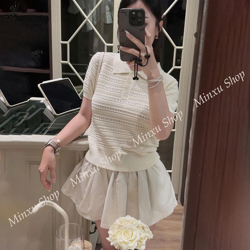 (MỞ BÁN) Áo Polo Len Nữ Thông Hơi Chất Mongtoghi Hàng QC Minxu Shop POLO32