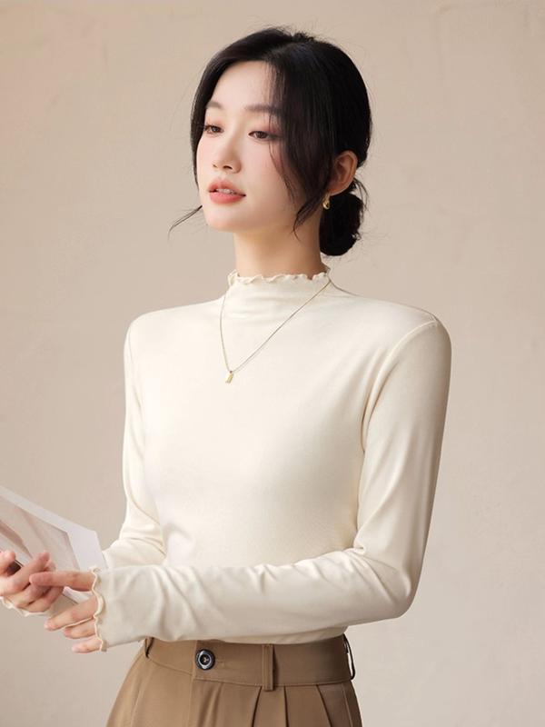 GN02 Áo mùa đông nữ thiết kế cổ lọ ấm áp mền mịn . Áo giữ nhiệt mùa đông chất liệu lông 2 mặt đẹp