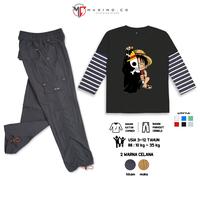 Gambar MAXIMO.CO Setelan Anak Black Flag Luffy Salur Black dan Celana Kargo Parasut Panjang 2 warna untuk Usia 3-12 Tahun Fashion Anak - Salur Hitam Black Flag Luffy + Parasut Pjg Hitam, setelan M (3-4 tahun) dari Maximo Clothing Store Kab. Bandung 1 Tokopedia