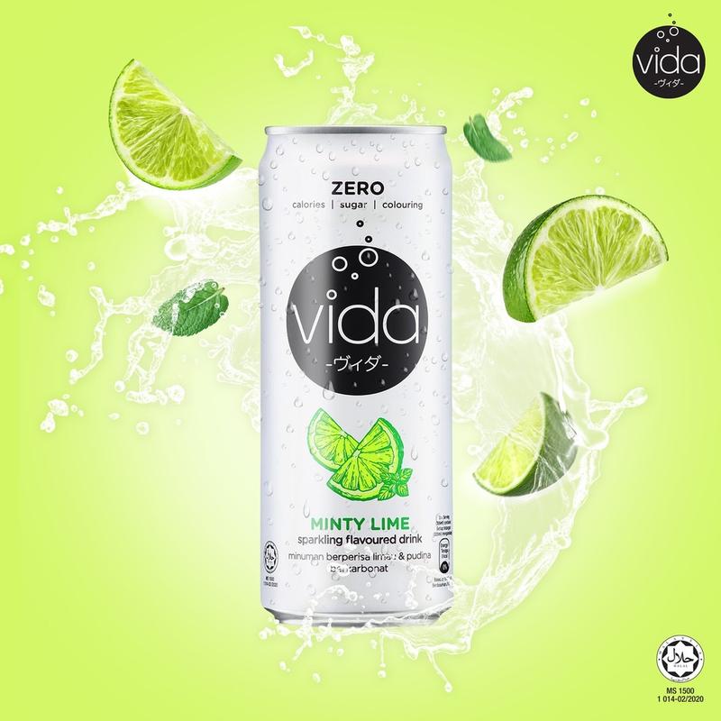 Product Introduction of (Bundle of 6) VIDA Zero Sparkling Salty Lychee/Minty Lime/Lemon/Original Citrus 325ml 12