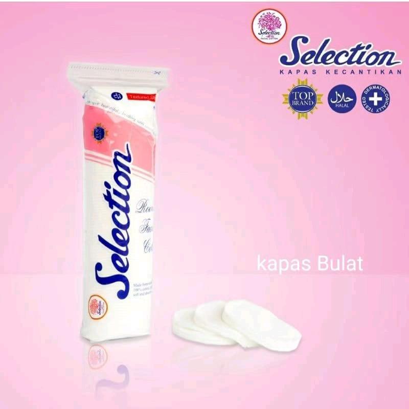 Kapas Selection Round Facial Cotton 80 Sheets - Kapas Kecantikan Pembersih Wajah Bulat 0