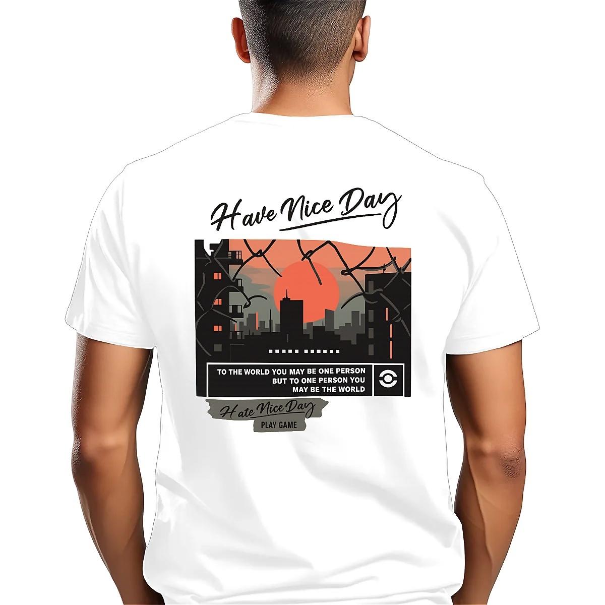 Kaos Motif Trendi Dengan Bahan Katun Lembut Yang Nyaman, Model Santai Untuk Kenyamanan Musim Panas kaos  majalengka  kota  angin baju  snsb baju