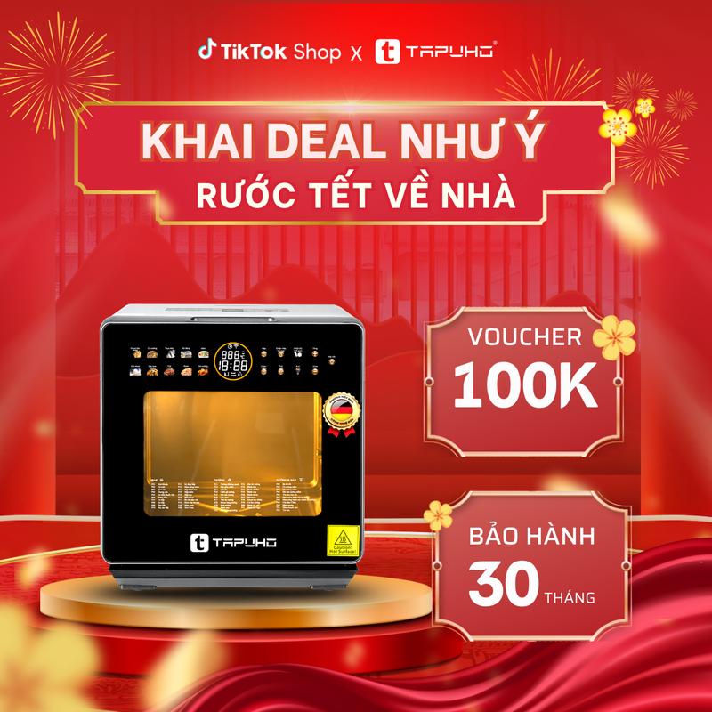 Nồi Chiên Hơi Nước TAPUHO TSF16 COLOR PLUS Chính Hãng Đức 16L – 70 Chương Trình Nấu Tự Động – Khoang Inox 304 – Chiên Hấp Kết Hợp – Màn Hình Cảm Ứng – Tự Vệ Sinh Bằng Hơi Nước