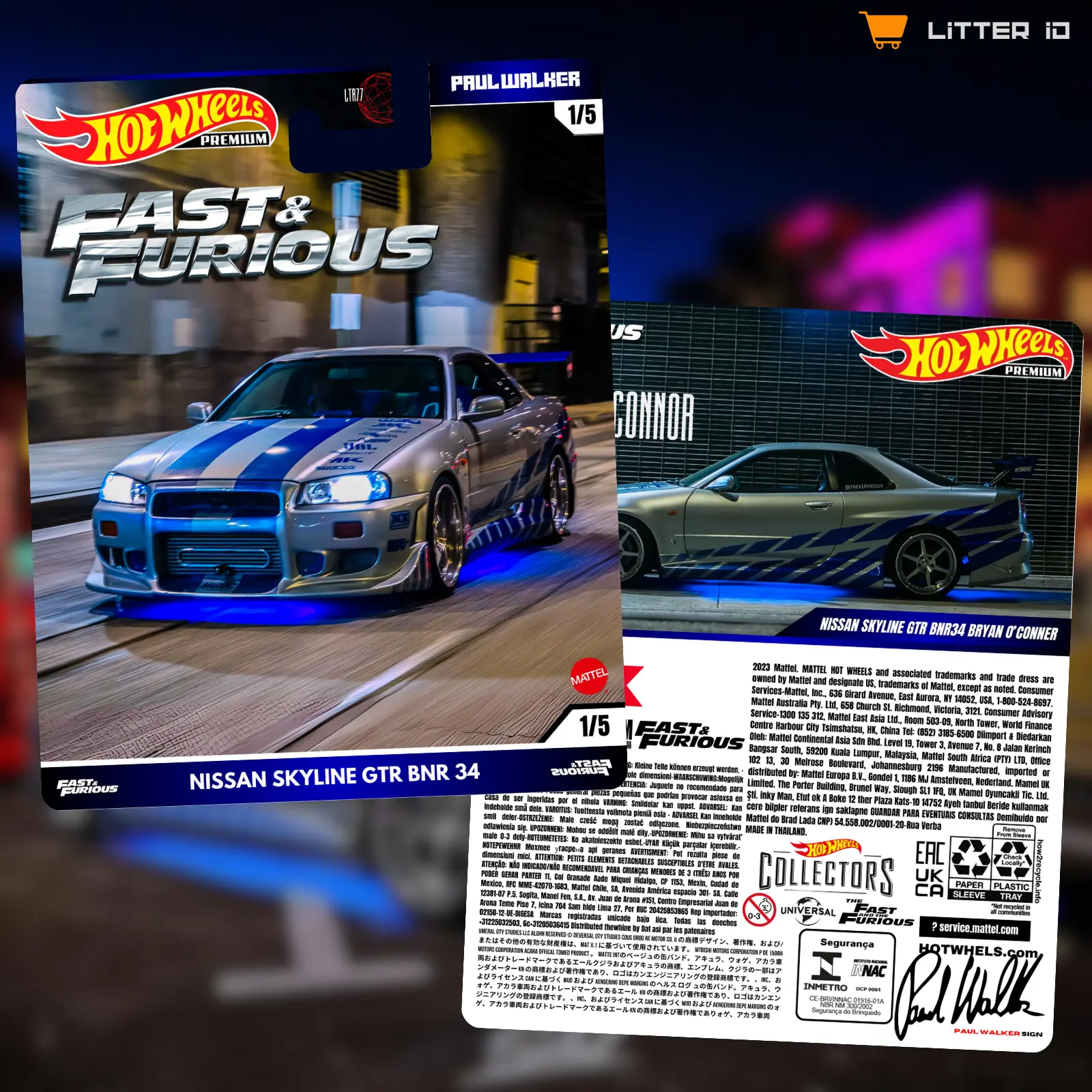 Custom Card Hotwheels Nissan Skyline GTR R34 Iconic