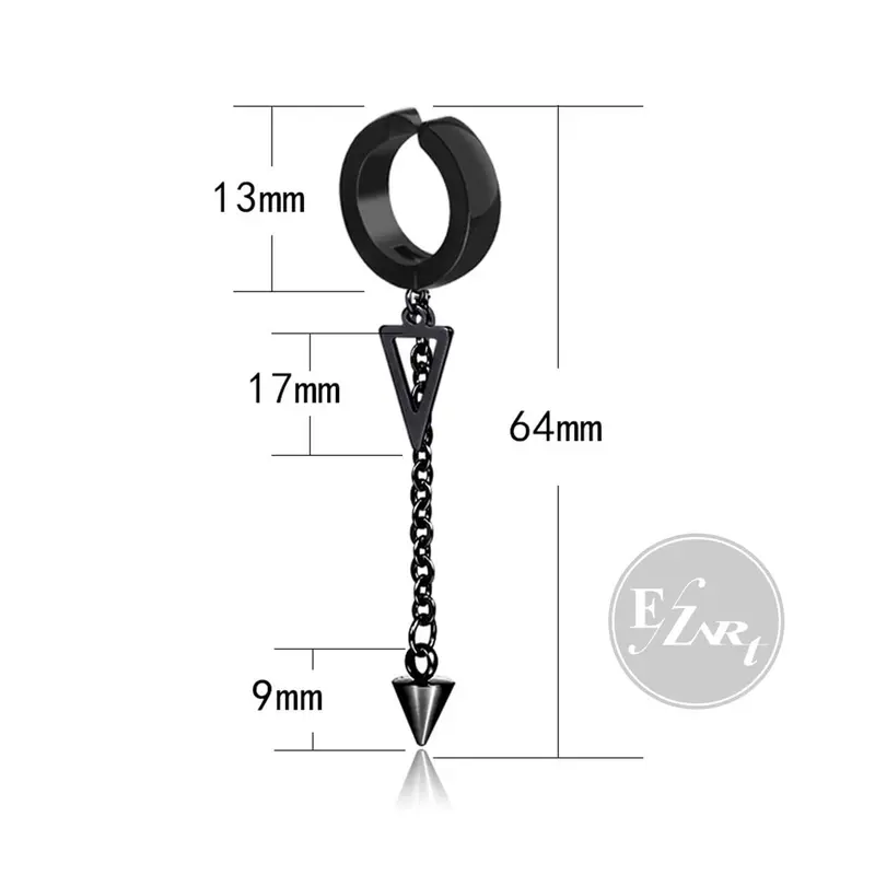 1Pc EZ-AAG ANTING KOREA JEPIT / TUSUK SEGITIGA SPIKE TRIANGLE SILVER STAINLESS STEEL PRIA WANITA KPOP PUNK ROCK 5