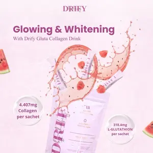 GLUTA COLLAGEN DRINK Watermelon | Max dosis L-Glutathione & Collagen BPOM | isi 7 sachet DRIFY