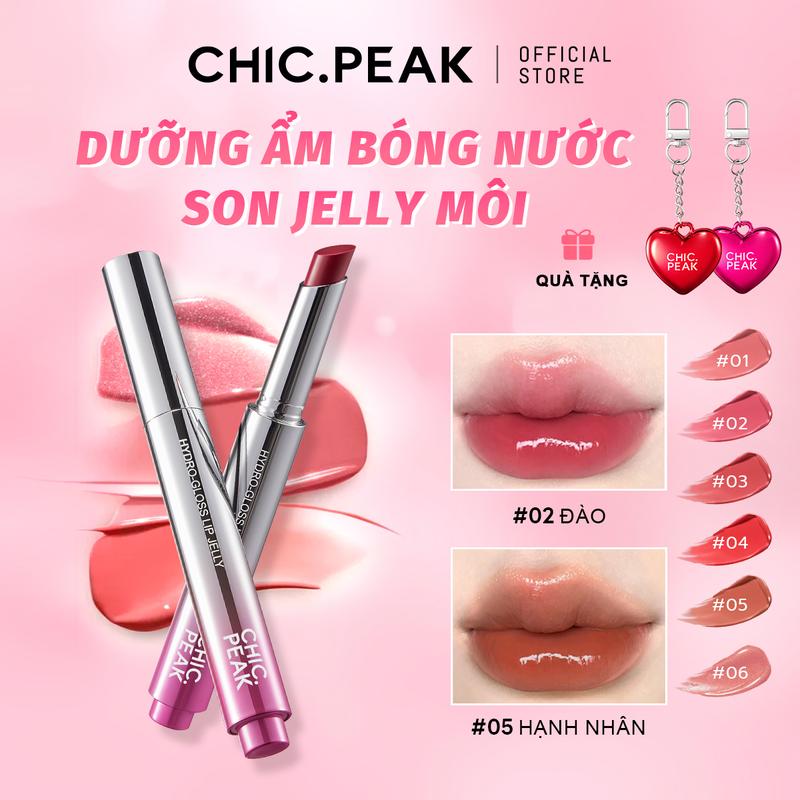 【Mua 2 Tặng 1】CHIC.PEAK Son Dưỡng Dạng Gel Nước Hydro-Gloss 2.2G*2 + [Quà Tặng Miễn Phí] Son Dưỡng Dạng Gel Nước 1.2G | Chống Nước, Không Dính, Bền Màu | Dưỡng Ẩm | Màu Tươi Mọng | Bóng Làm Căng Môi | Không Bết Dính | Son Bóng Kiểu Hàn Quốc (6 Màu)