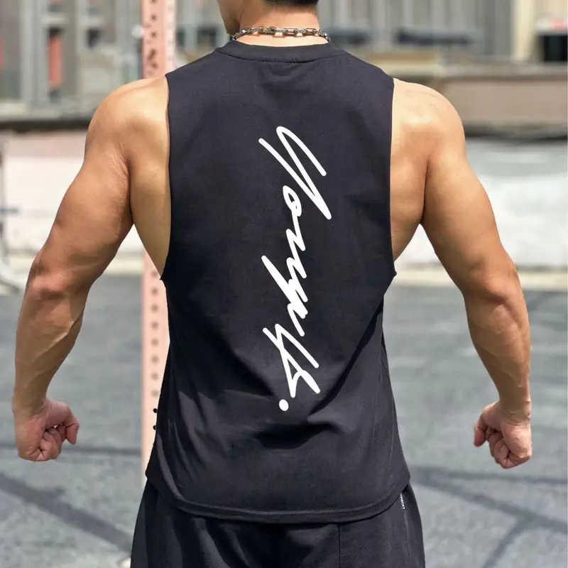 Tanktop Singlet Pria Cowok Olahraga Katun BX38 7