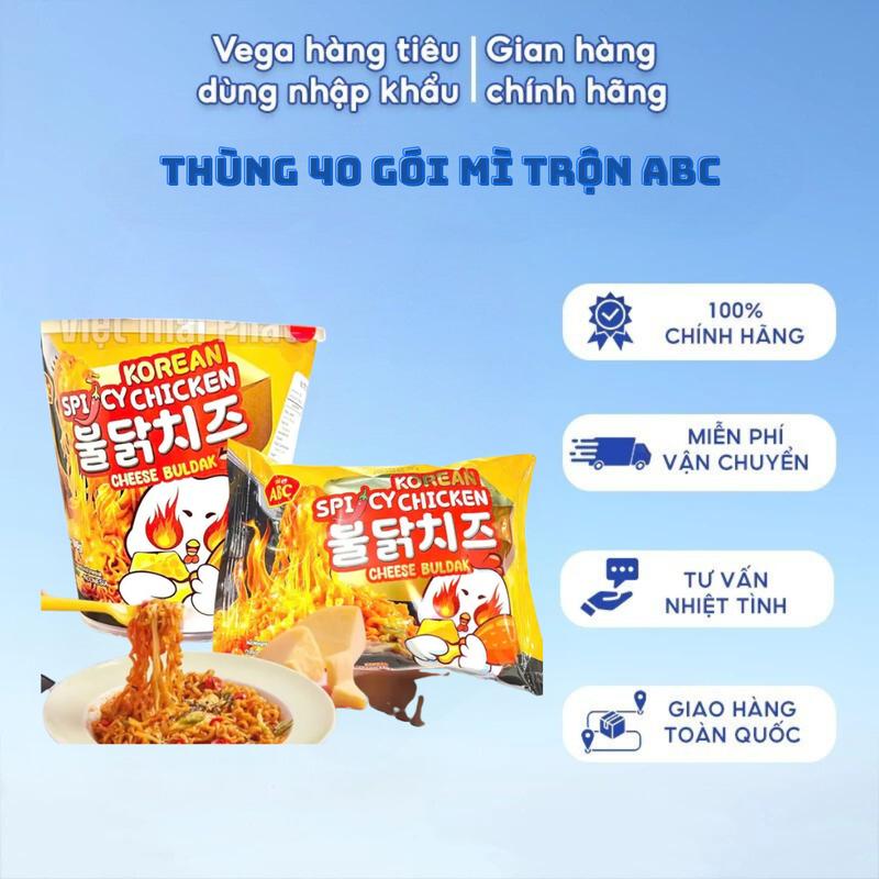  Thùng 40 Gói Mì Trộn ABC Vị Gà Cay Phô Mai - 80gram - Mì Gói Ngon – Sợi Dai Vị Đậm 
