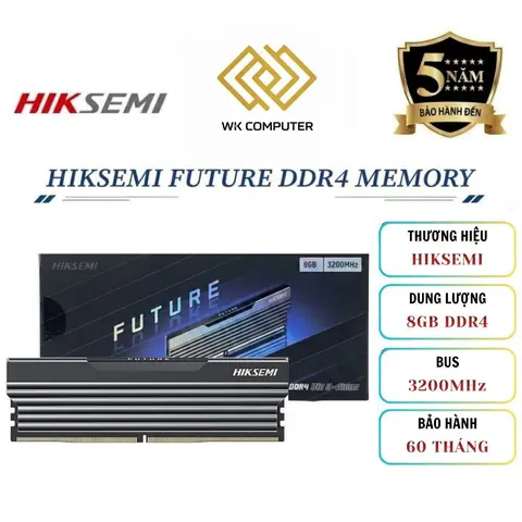 Ram Hiksemi Future 8GB DDR4 Bus 3200MHz U-DIMM | Có tản nhiệt, Mới ( Bảo hành 60 tháng )