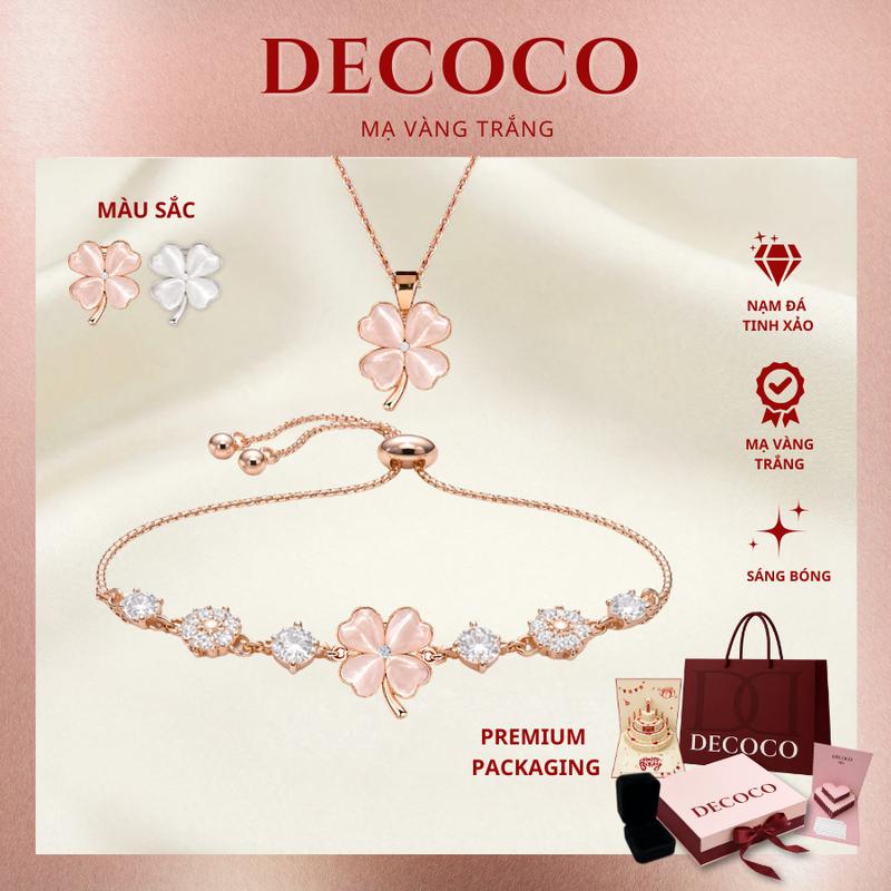 Vòng tay, lắc tay BLESS cỏ 4 lá hoa mai đính đá DECOCO may mắn - LIVE