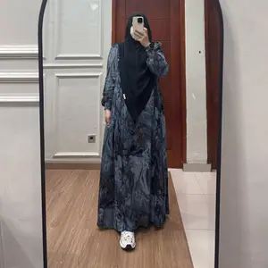 Sita Dress Gamis Rayon Premium Tanpa Hijab Model Umpak Tngan Lurus Manset Karet