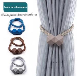 Cinta Para Atar Cortinas En Forma De Cubo Mágico Cinta Magnética para Atar Cortinas Fuerte Adhesión y Difícil de Deslizarse