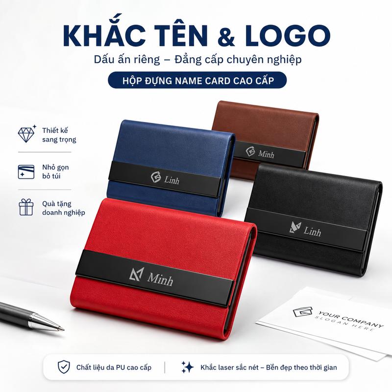 Ví Đựng Thẻ Cao Cấp Khắc Tên & Logo Miễn Phí – Đựng Thẻ Ngân Hàng CCCD Danh…