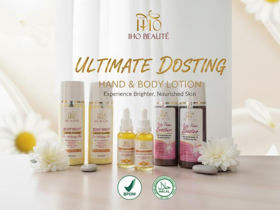 [IHO BEAUTE] Ultimate Dosting, 1 Lotion Malam, 1 Serum Infused, 1 Toner Booster Mencerahkan Memutihkan Melembabkan