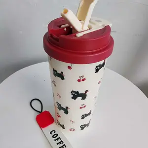 UNIQSOO Tumbler Aesthetic Anti Tumpah 550ml Sedotan | Botol Minum Mug Lucu Korea BZ031