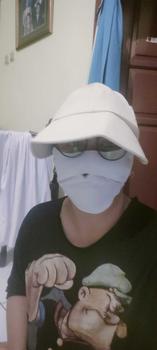 Product Review of Topi Wanita Matahari Lipat Mencocokkan Masker Tabir Surya Topi Pantai Anti Uv Kuncir Kuda from m**s 1