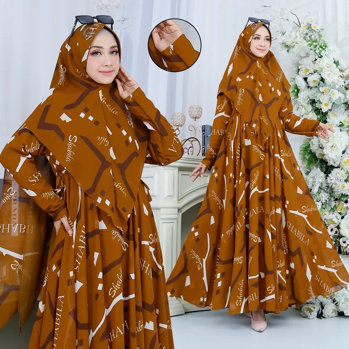Layra syari cantik mewah original bahan ceruty nyaman di pakai