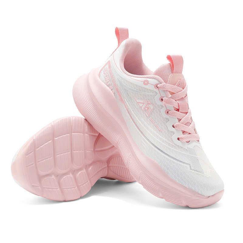  Giày Thể Thao Nam Nữ Chạy Bộ Aerobic Đế Nhẹ BR- Hồng Trắng Sneaker Sport Tập Thể Dục Tập Chạy Bộ 