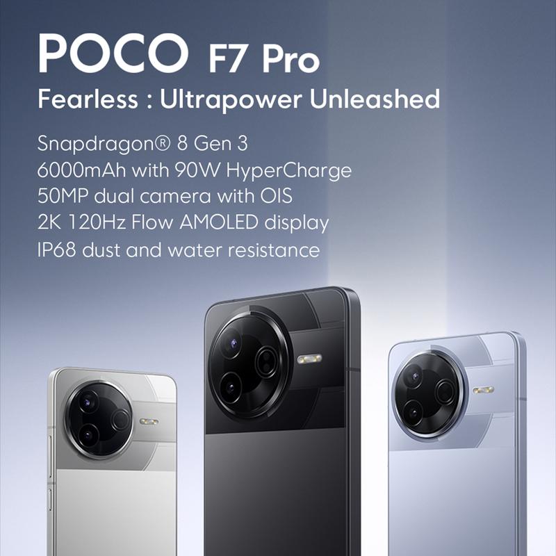 Product Introduction of POCO F7 Pro (12GB/512GB) | Snapdragon 8 Gen 3 | Massive 6000mAh battery | 2K 120Hz Flow AMOLED display | 50MP dual camera with OIS [Official Store] 0