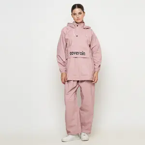 Jas Hujan Kangguru Coverain Full Seal Press Bahan Karet PVC Elastis Anti Rembes Dan Bocor Sage Lilac Pink - Hijau Setelan