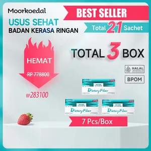 Moorkoedal High Fiber - Minuman Serat Makanan untuk Pembersihan Usus & Kesehatan Usus - Strategi Super Model - Bpom Halal Alami 100% Asli