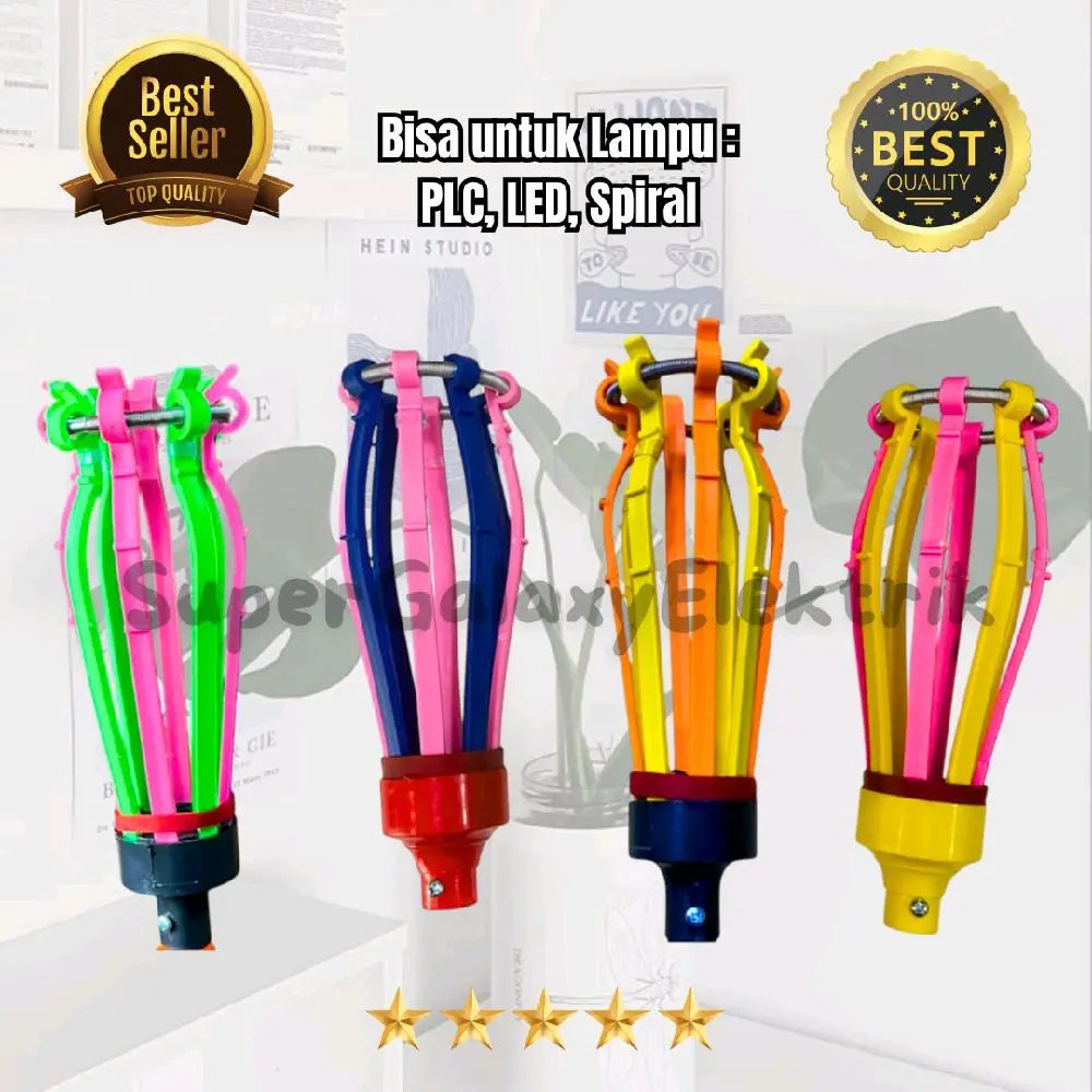 (Kepala Saja) Kepala Tongkat Lampu 8 Jari Mudah Digunakan & Dirakit Bisa untuk Lampu PLC LED Spiral Best Seller Top Quality(tidak termasuk tongkat nya) "WARNA RANDOM"